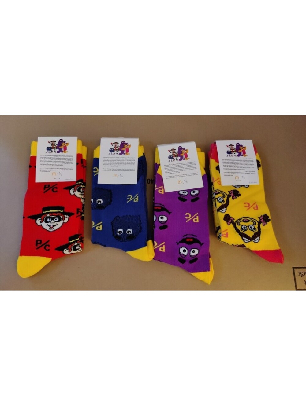 McDonald’s Canada Exclusive 4 Socks: Grimace, Hamburglar, Birdie, Fry Guys NEW